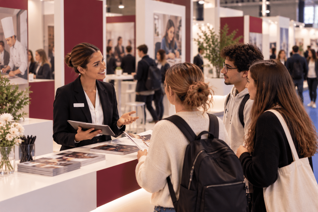 Groupe de jeunes au salon de l'étudiant Besançon